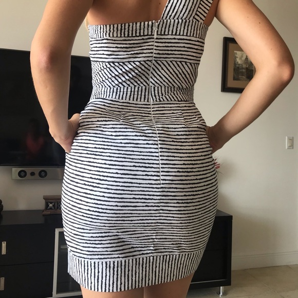 BCBGmaxazria stripe cocktail dress - Picture 2 of 2